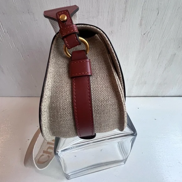 Chloé Marcie Linen & Leather Crossbody Bag - Picture 9 of 17